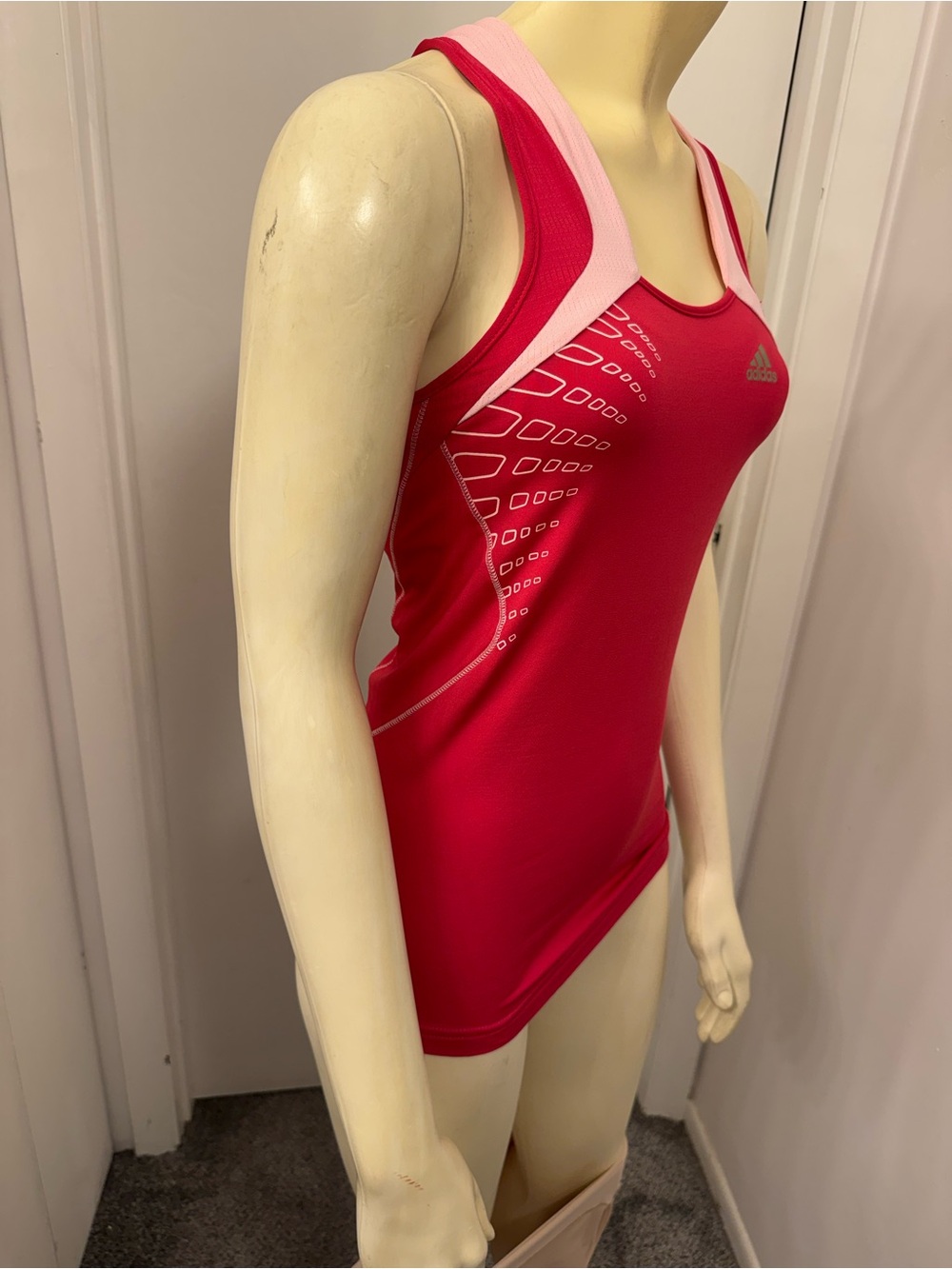 adidas Red & Pink Racerback Performance Tank - Picture 3 of 11